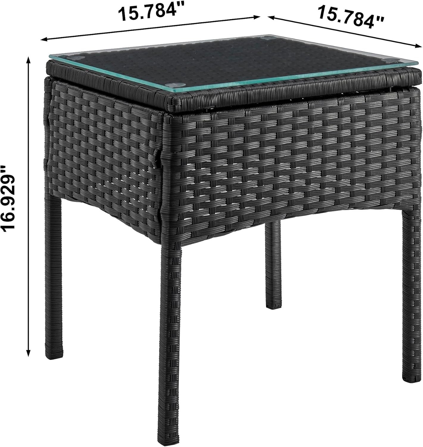 Noli 3-Piece Patio Conversation Set, Outdoor Furniture Made of Steel Rattan | In