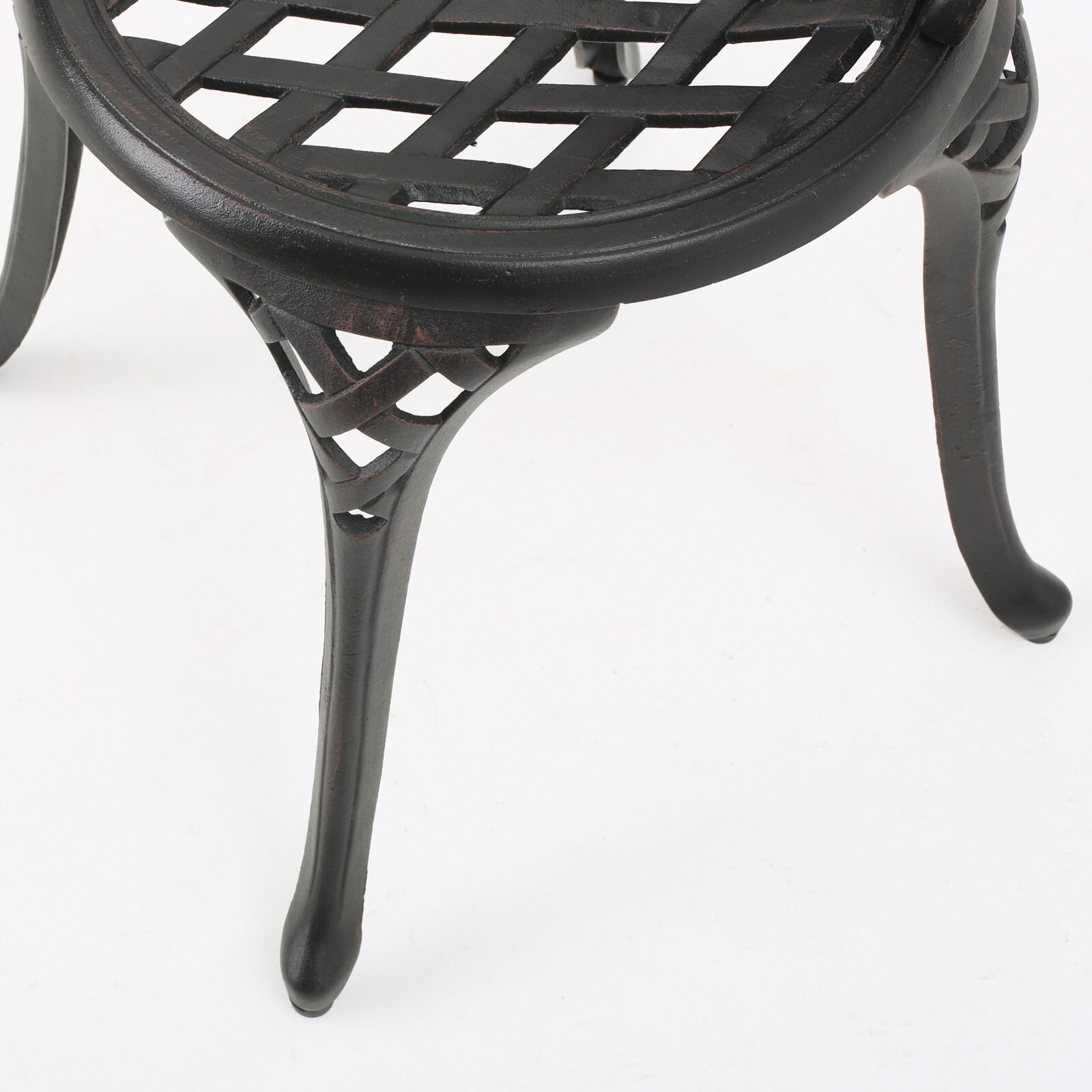Lyon Traditional Outdoor 3-Piece Black with Bronze Cast Aluminum Bistro Set