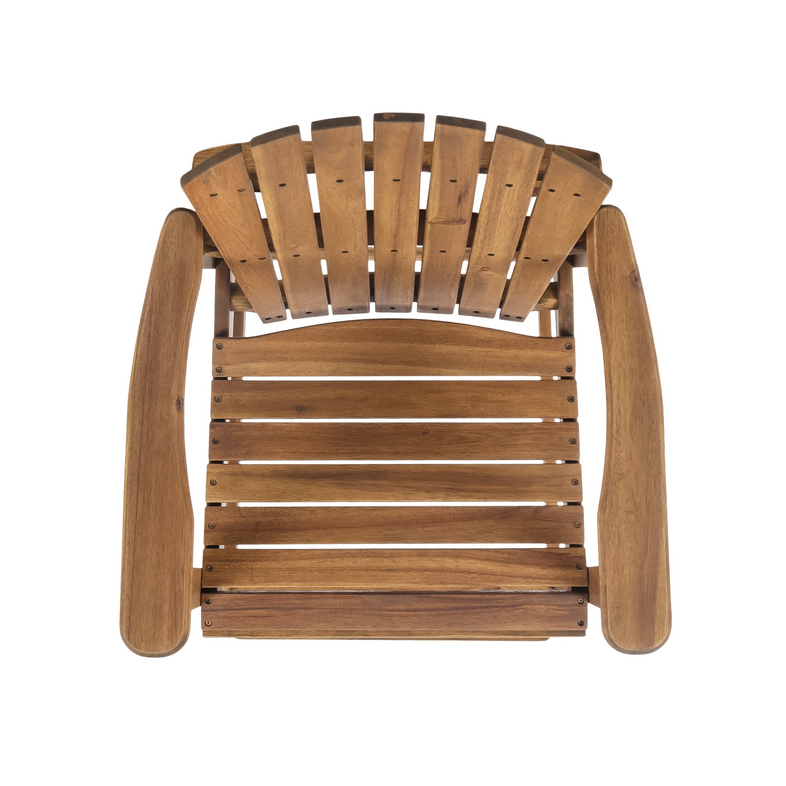 Acacia Wood Adirondack Barstools, Set of 2, Natural Stained