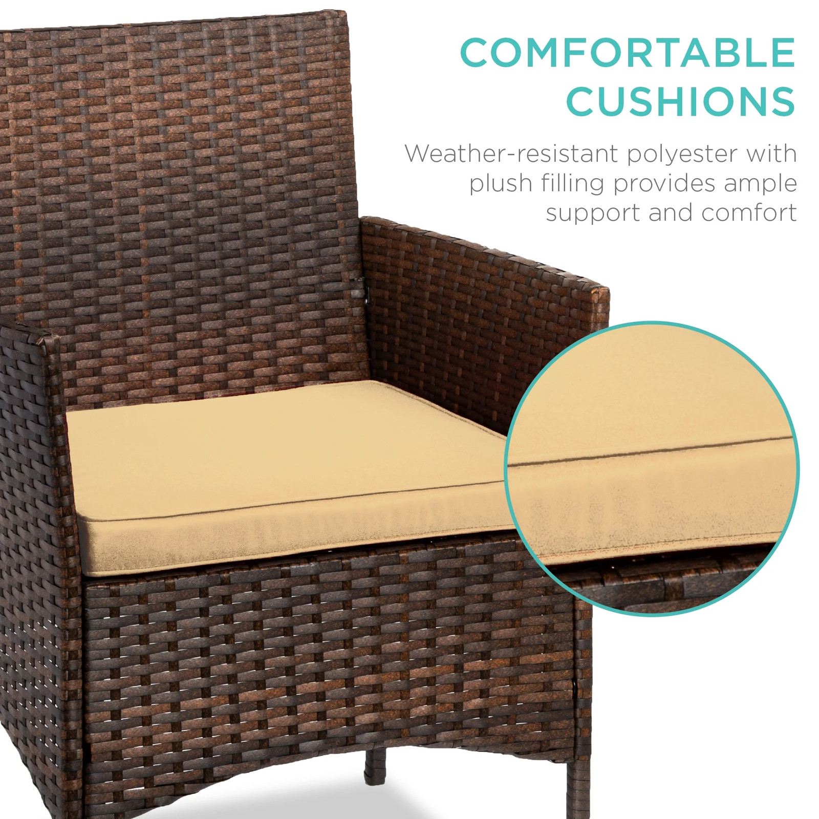 New 3-Pcs Outdoor Wicker Conversation Patio Bistro Set W/ 2 Chairs Table