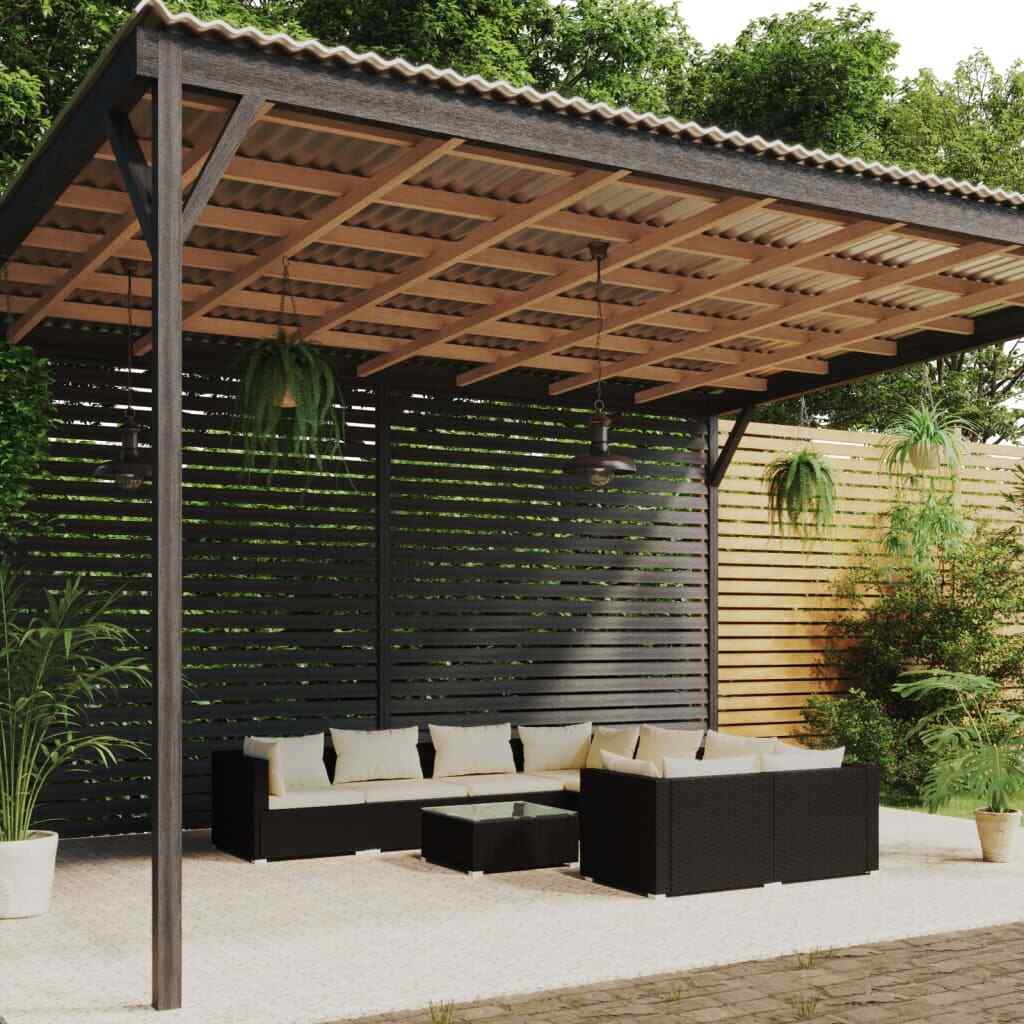 Patio Lounge Set Outdoor Sectional Sofa Set Table Garden Poly Rattan vidaXL