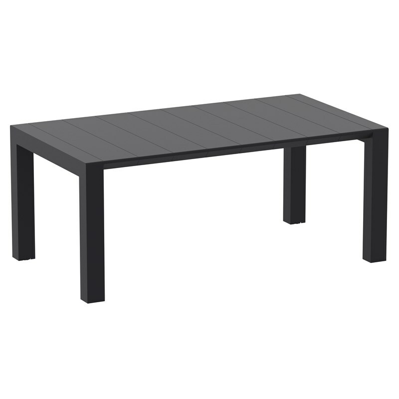 Compamia Vegas 86″ Extendable Patio Dining Table in Black