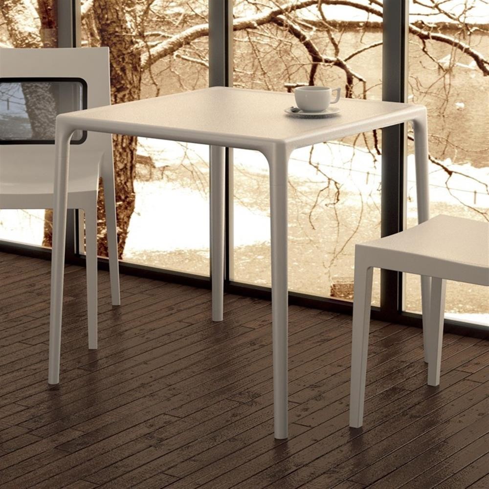 Compamia Mango 28″ Square Patio Dining Table in Gray