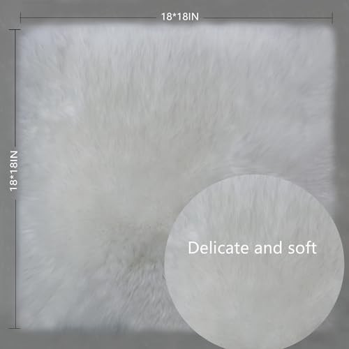 New Zealand Natural Wool Square Cushion Soft 18×18 Inch 1 Cream Coffee