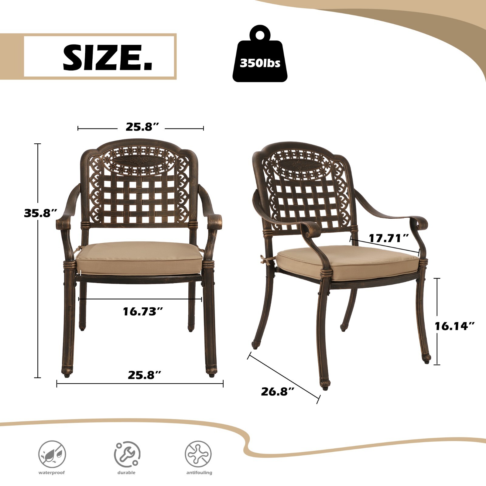 7 Piece Patio Dining Set Outdoor Dining Set Cast Aluminum Furniture Set