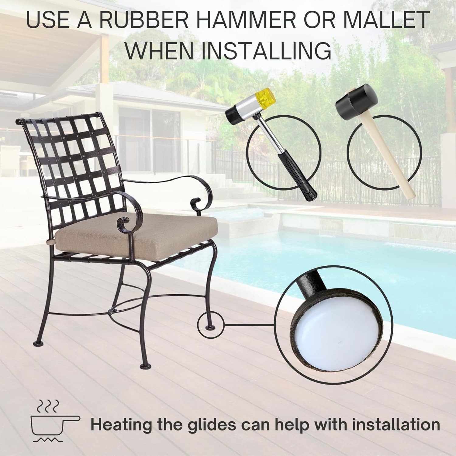 Durable Weather-Resistant Chair Leg Caps – 32 Count for Wrought Iron Furniture