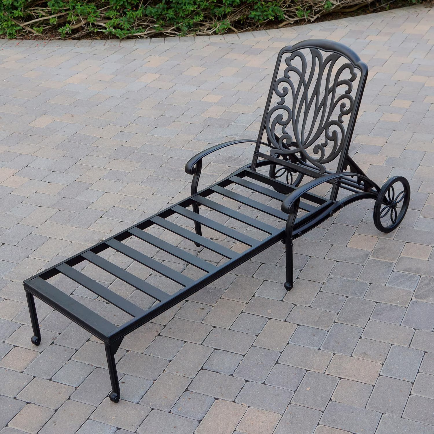 Elisabeth 3 Pc Cast Aluminum Chaise Lounge Set 24 Inch Ice Bucket End Table &