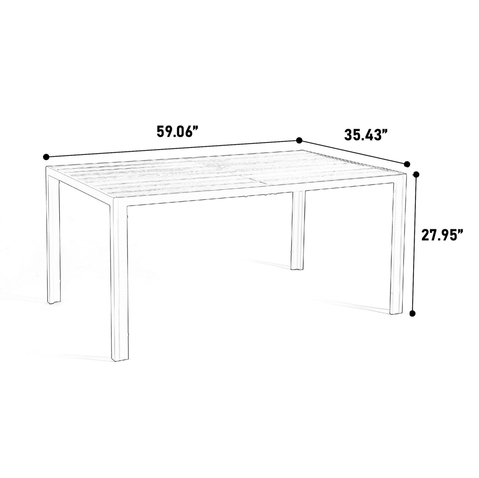 7-Piece Patio Dining Set with Rectangular Table & 6 Stackable Chairs
