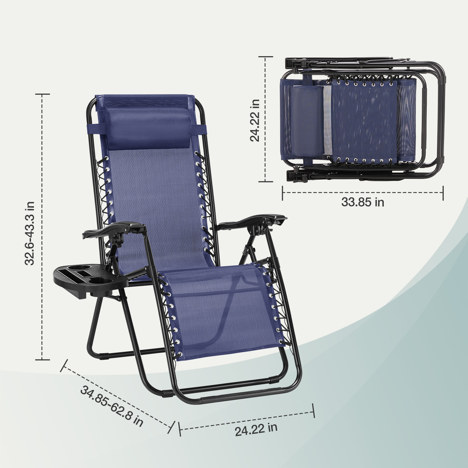 Set of 2 Zero Gravity Chair Folding Outdoor Patio Lounge Recliner Garden Camping