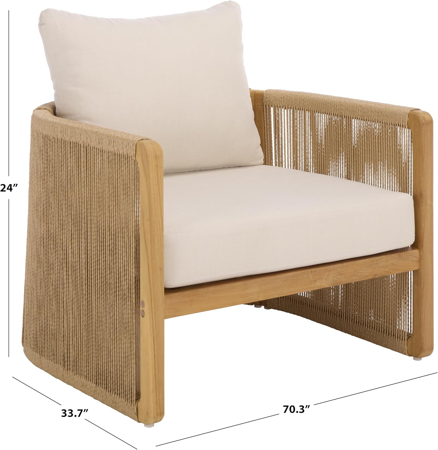 SAFAVIEH Couture Outdoor Patio Furniture Collection – Gale Teak & Woven Hyacinth