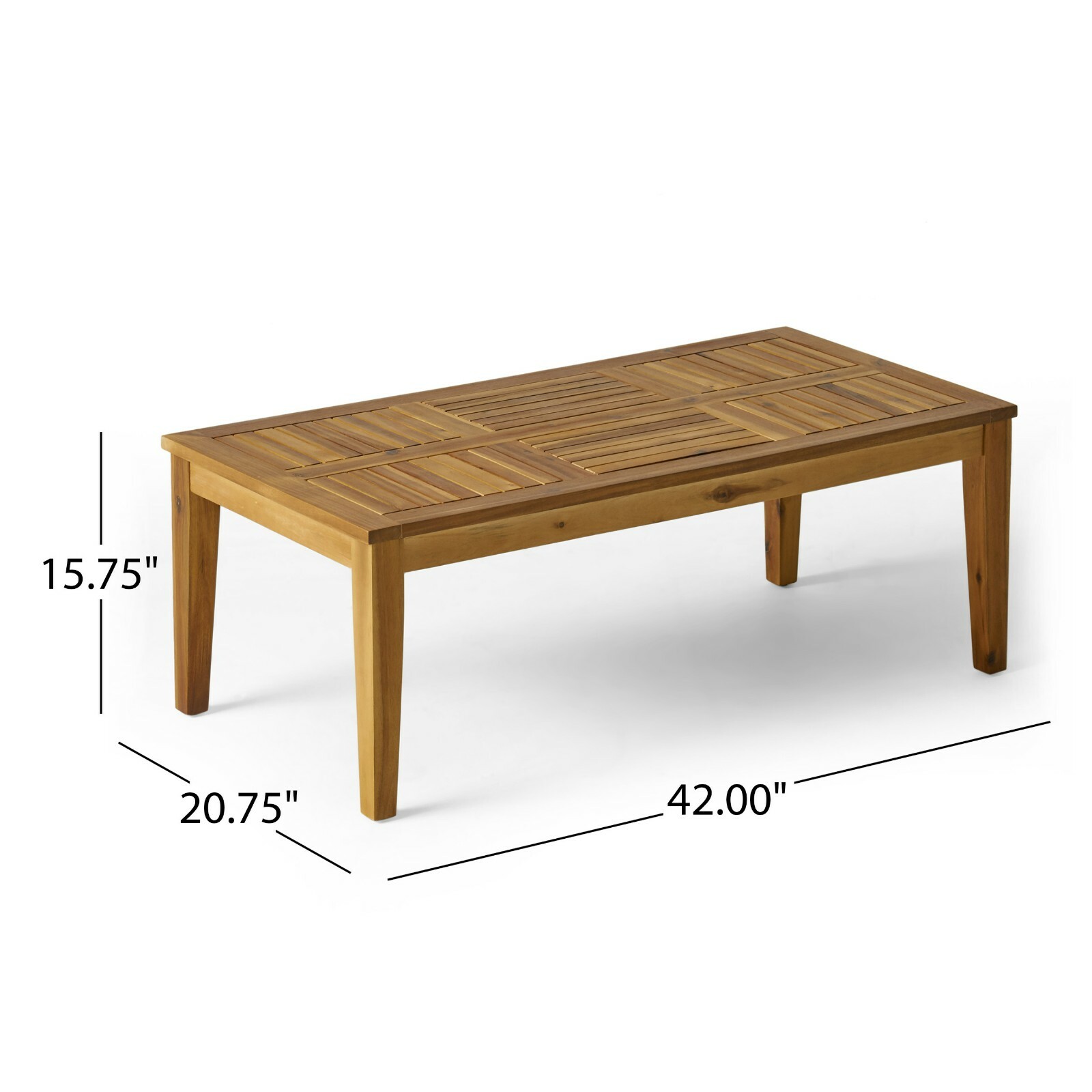 Spring Spender Outdoor Wood and Wicker Loveseat and Coffee Table Set