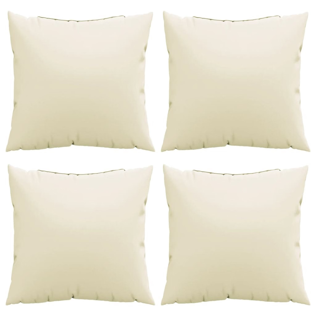 Throw Pillows 4 pcs Cream 23.6″x23.6″ Fabric