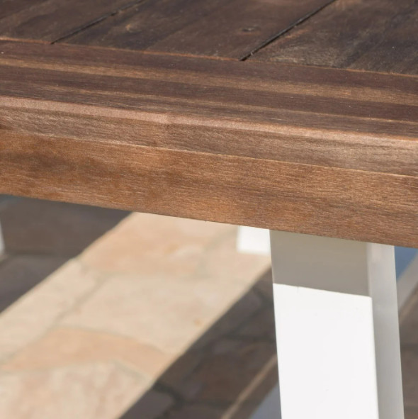 Picnic Table Dining Set Party Outdoor Garden Bench BBQ Brown Rustic October Fest