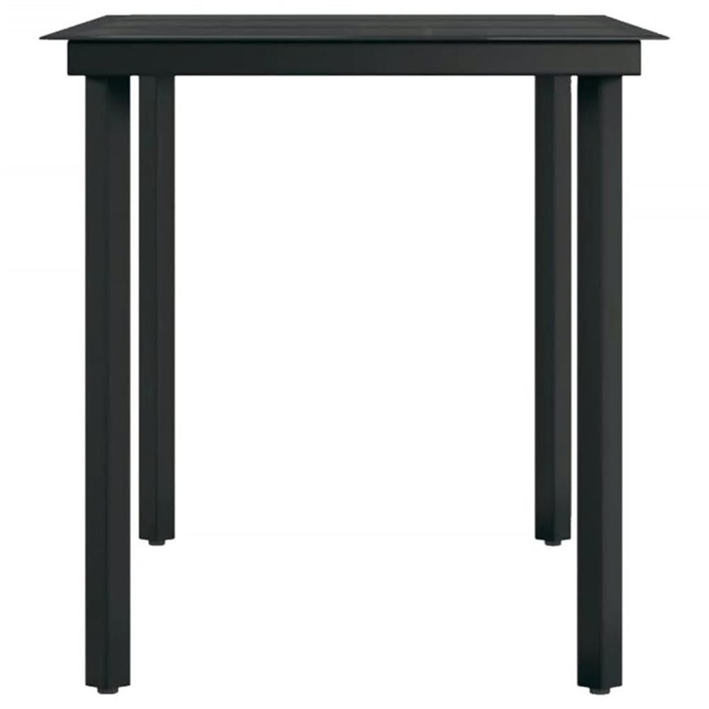 Bowery Hill Contemporary Powder-Coated Steel Garden Dining Set in Black