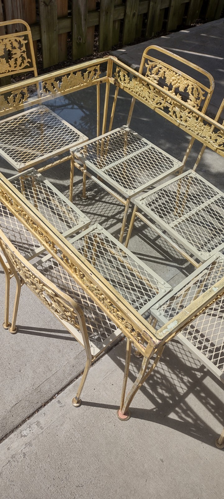 Vintage Victorian Grapevine Wrought Iron Dinning Room or Garden Patio Dining Set