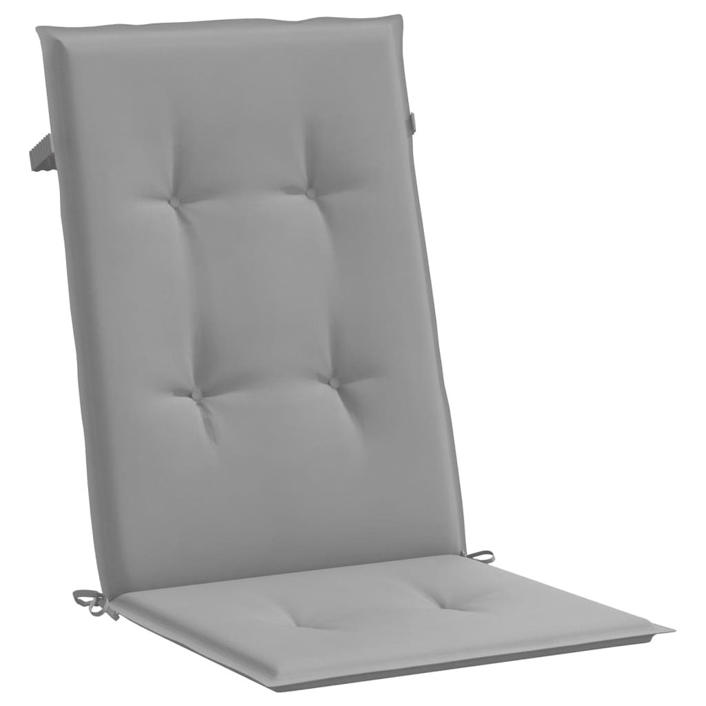 Garden Highback Chair Cushions 6 pcs Gray 47.2″x19.7″x1.2″ Fabric