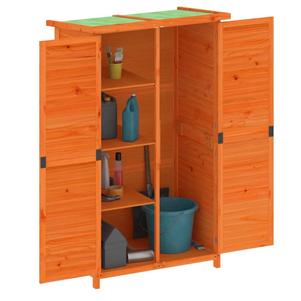 Garden Tool Shed Brown 32.7″x22.4″x55.1″ Solid Wood Pine