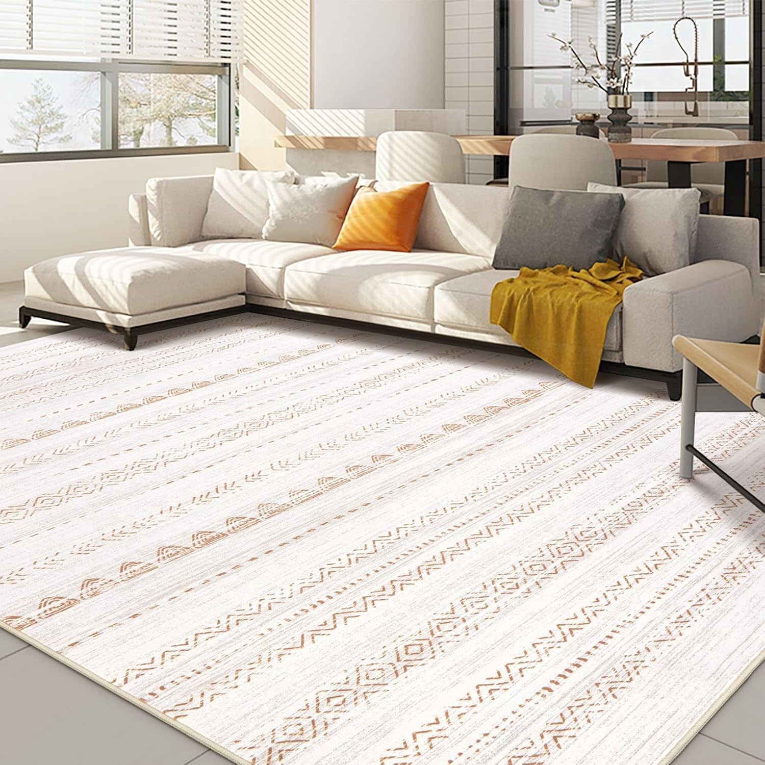 Area Rug Living Room Rugs: 8×10 Lar Soft hine Washable Boho