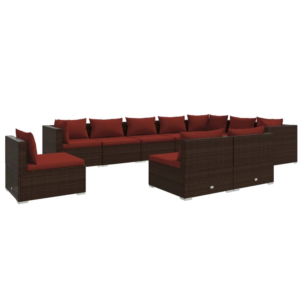 Patio Lounge Set Outdoor Sectional Sofa Set Table Garden Poly Rattan vidaXL