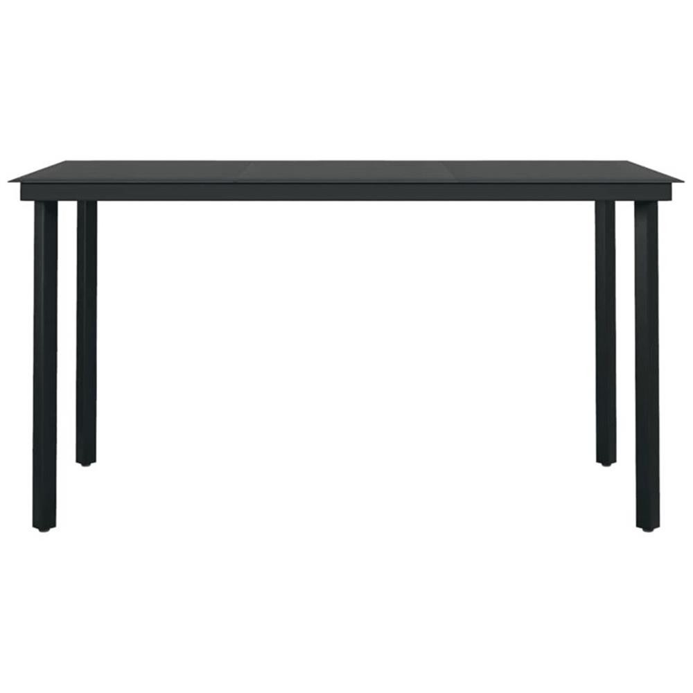 Bowery Hill Contemporary Powder-Coated Steel Garden Dining Set in Black