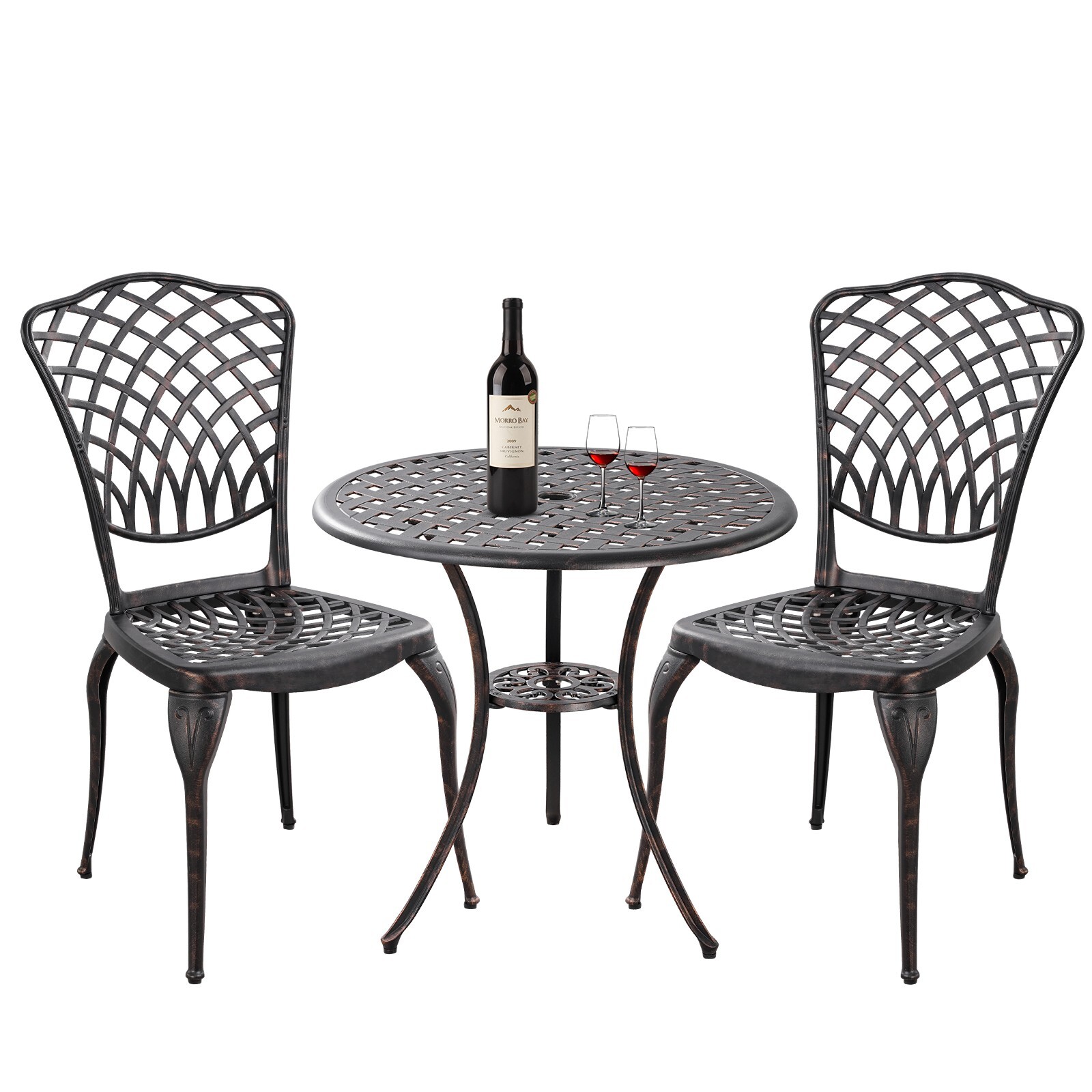 Withniture Patio Bistro Set 3 Piece Outdoor,Patio Furnitue Set for Garden,Bronze