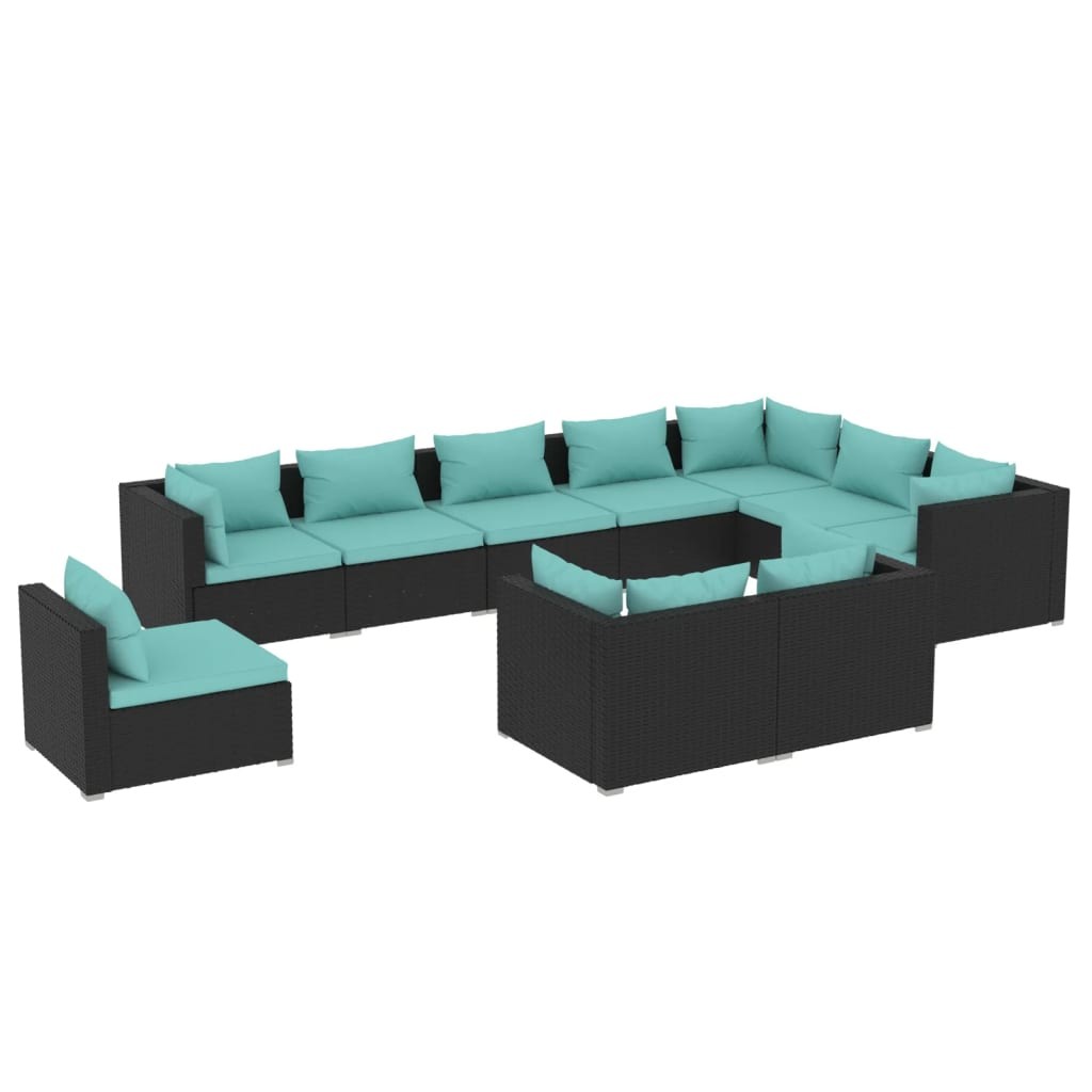 Patio Lounge Set Outdoor Sectional Sofa Set Table Garden Poly Rattan vidaXL