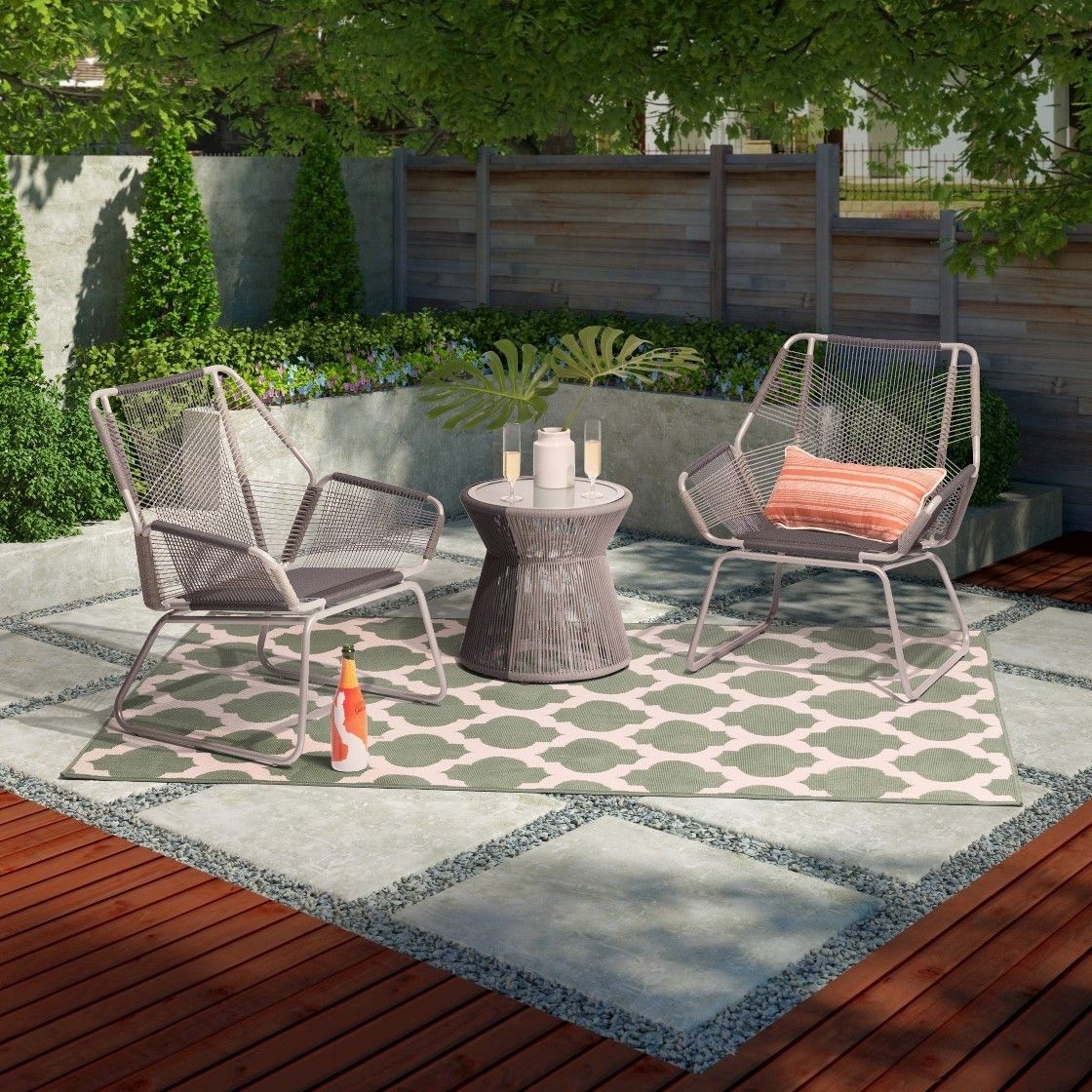Project 62 Carag 3-Piece Rope Patio Set. Gray. Pre-owned/excellent condition