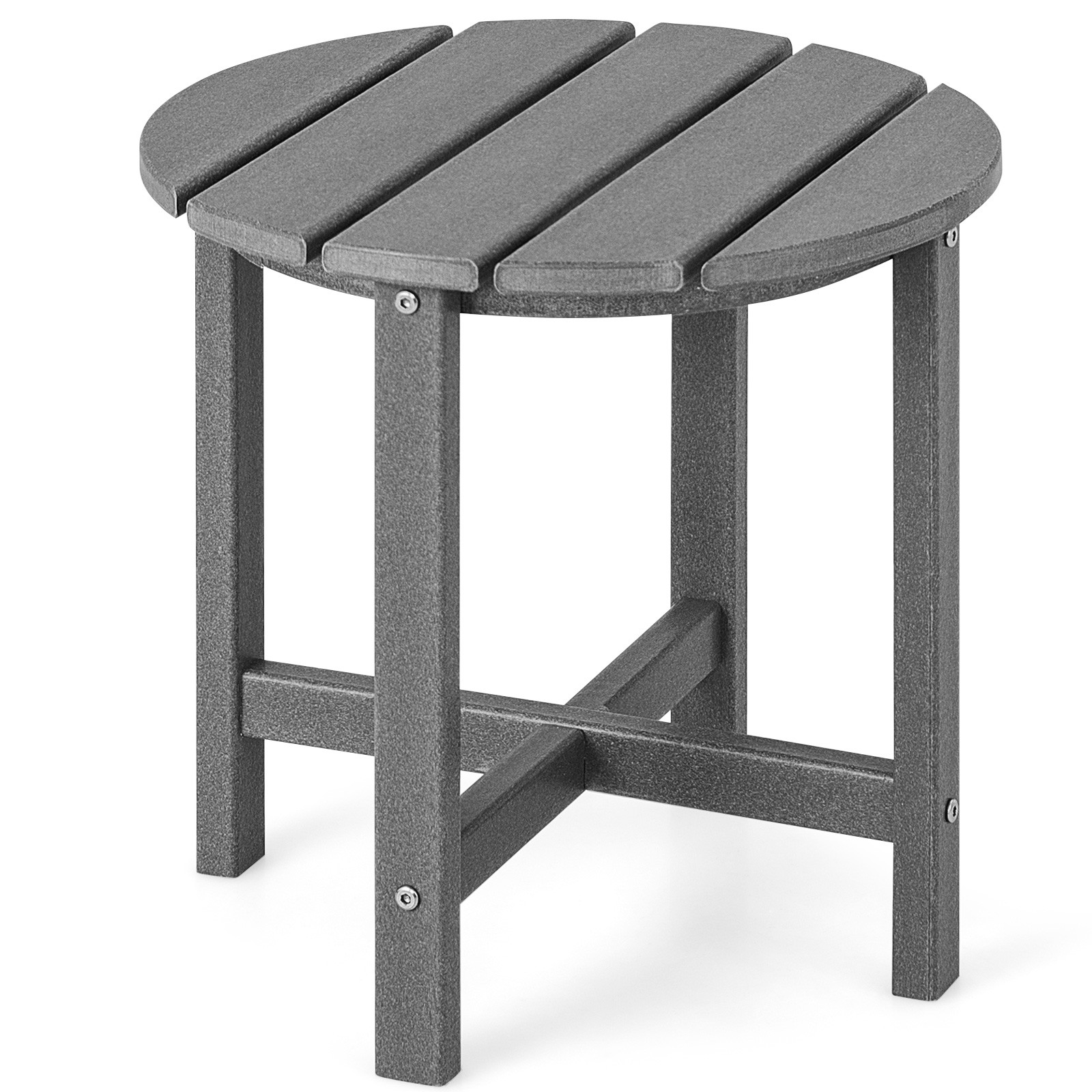 2PCS 18″ Patio Adirondack Side Table Weather Resistant HDPE Garden Grey
