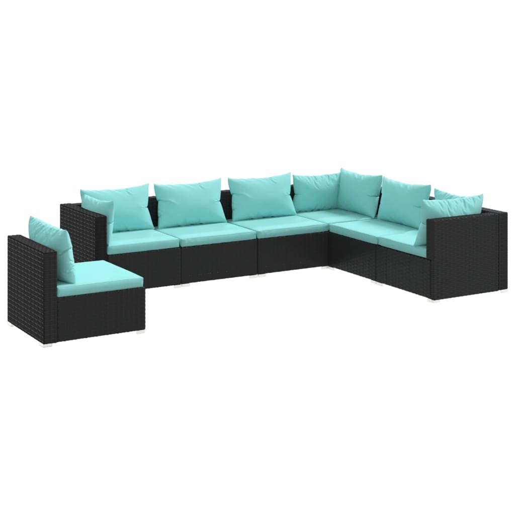 Patio Lounge Set Outdoor Sectional Sofa Set Table Garden Poly Rattan vidaXL
