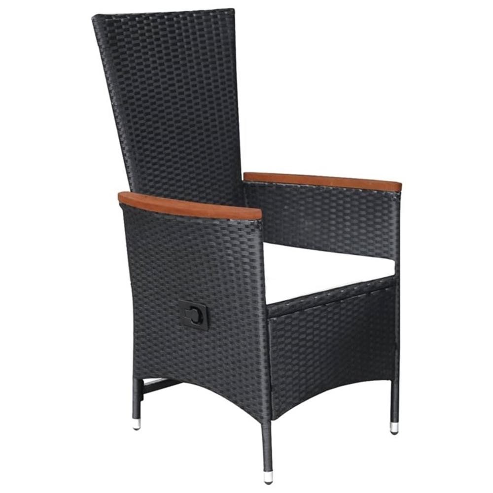Bowery Hill Contemporary Solid Acacia Wood Dining Set in Black