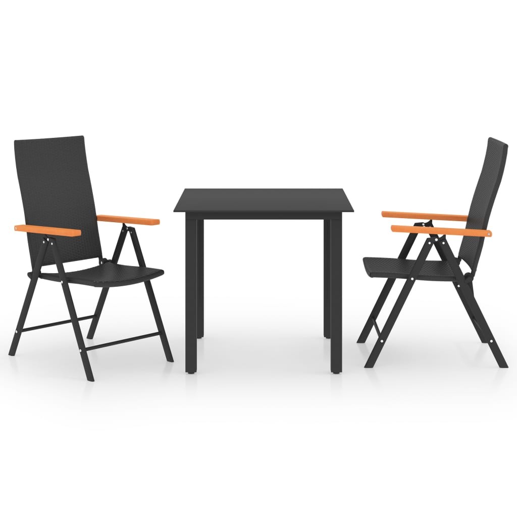 Patio Dining Set Outdoor Dining Table and Chair Set Black and Brown vidaXL