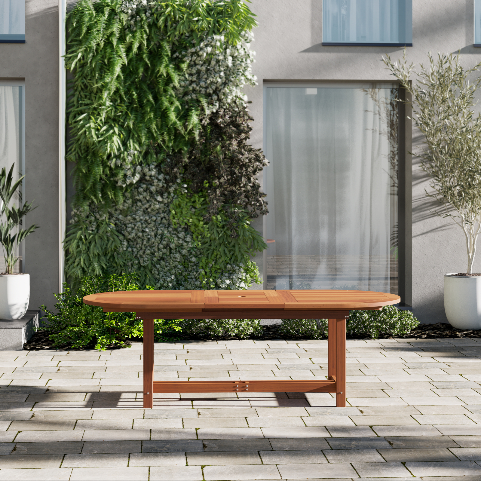 Amazonia La Chaise 9-Piece Outdoor Dining Set | Eucalyptus | Ideal For Patios