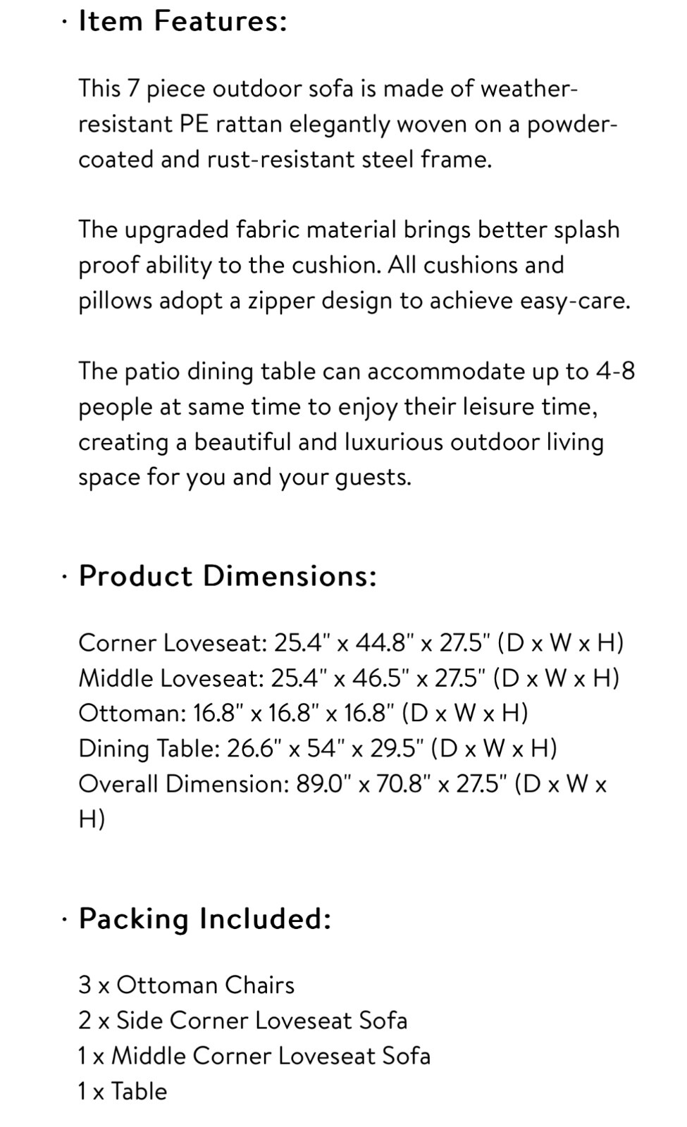 Used outdoor patio 7 piece red.