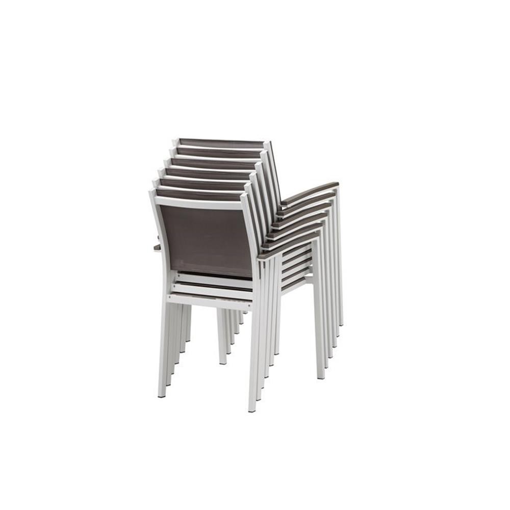 Pemberly Row 13-piece Modern Aluminum Patio Dining Set in White/Gray