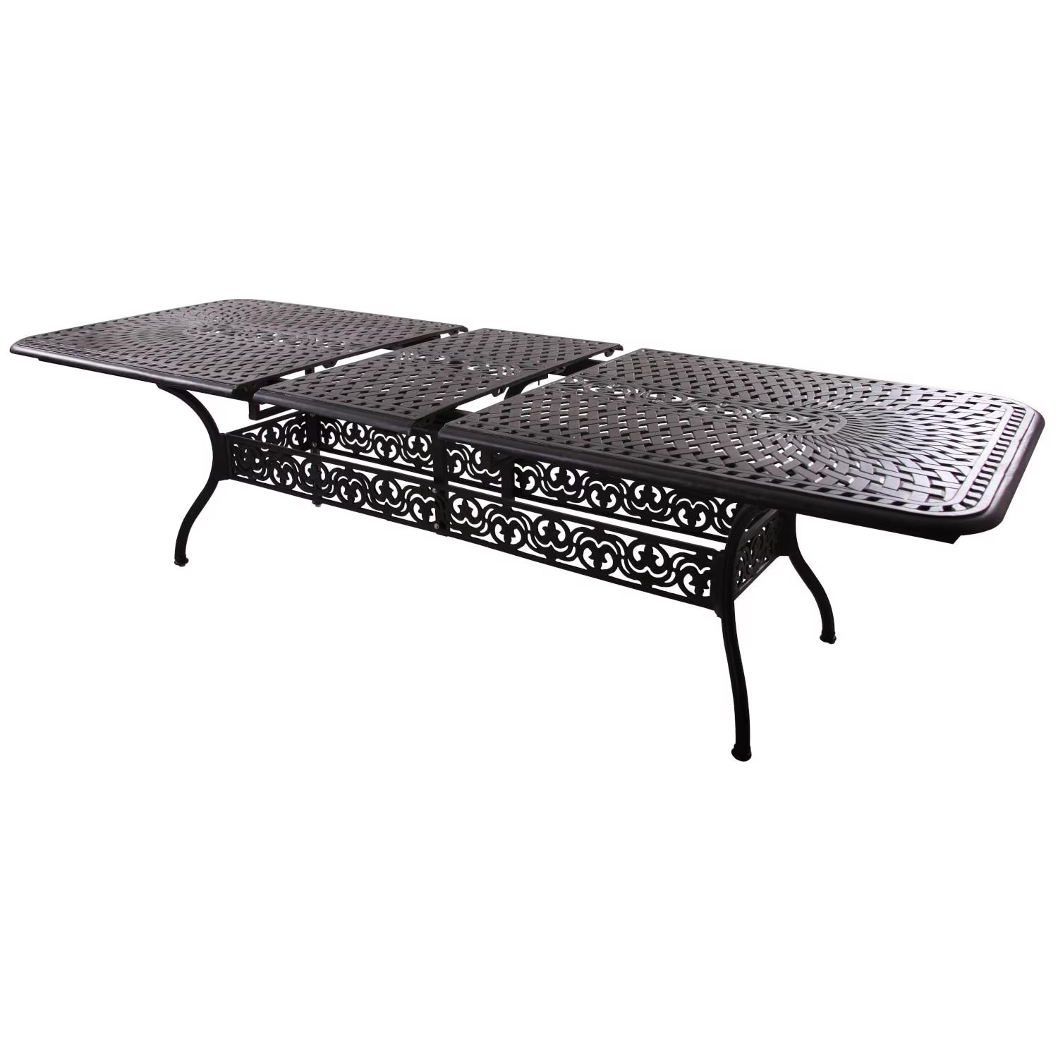 Sedona 11 Pc Cast Aluminum Dining Set 92 X 42 Inch Series 60 Extension Table &