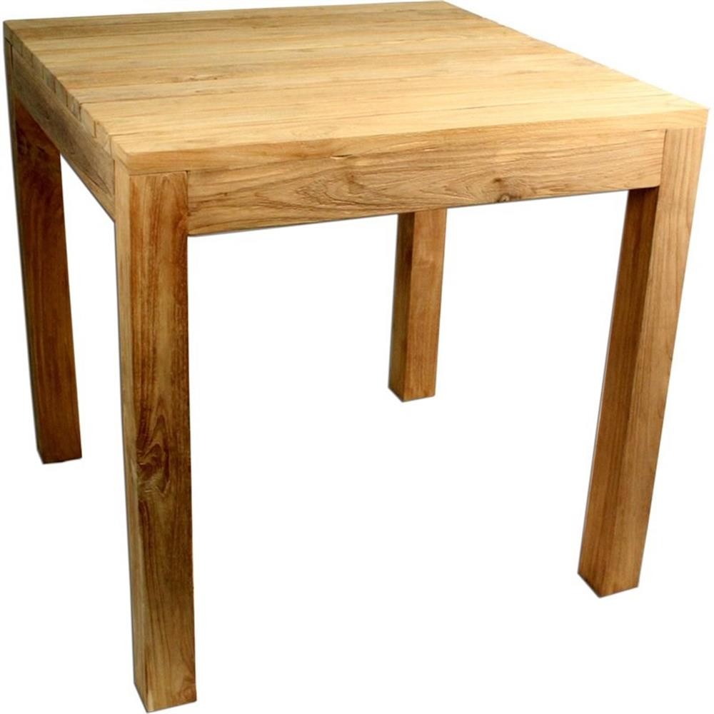Pemberly Row Modern Wood 31.5″ Patio Dining Table in Natural