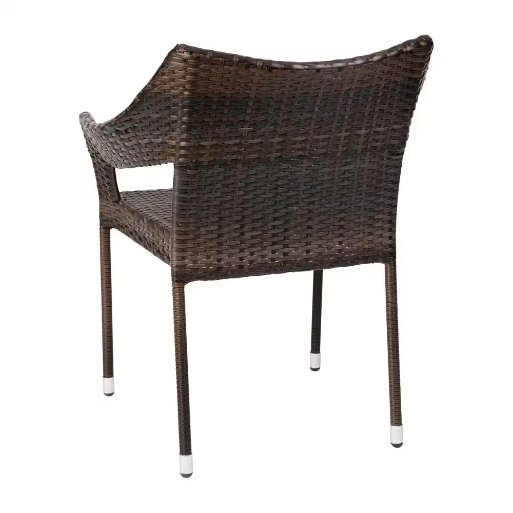 Brown Wicker/Rattan Outdoor Dining Chair