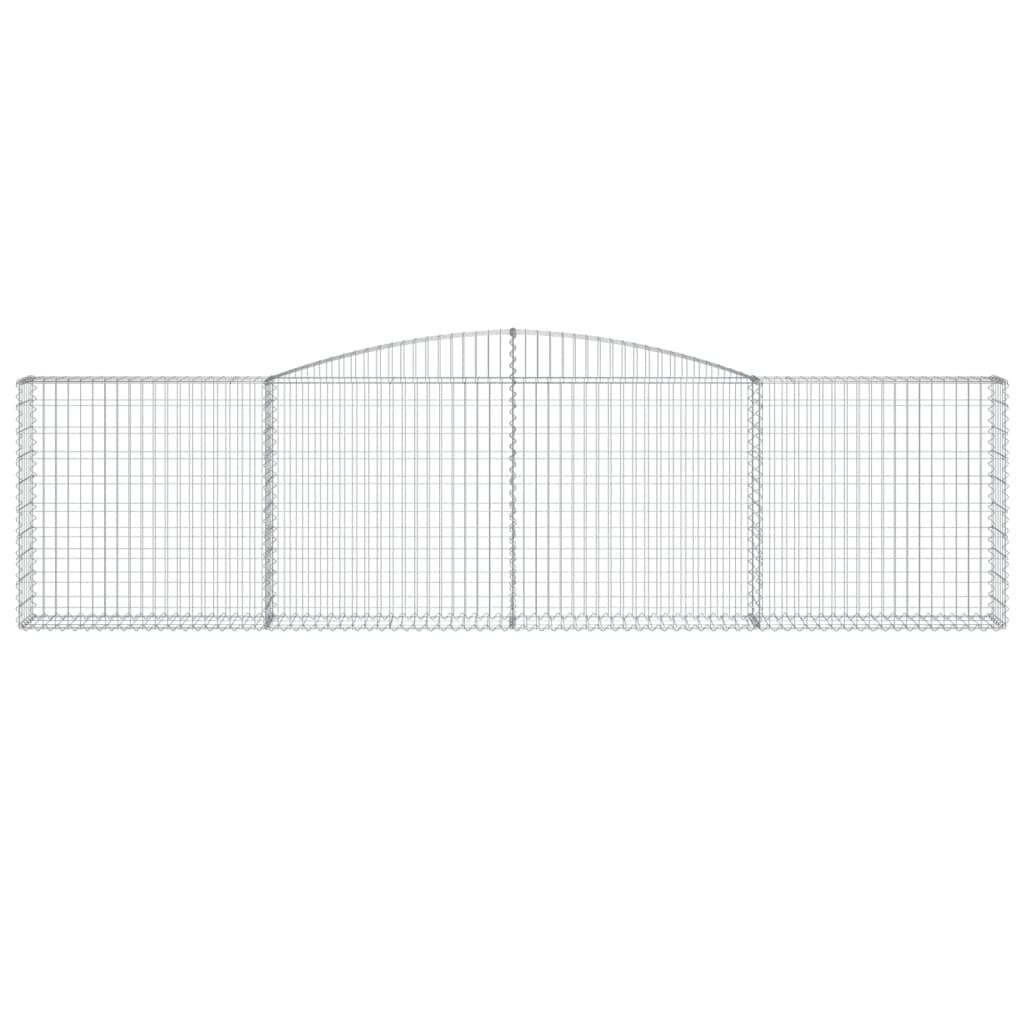 vidaXL Arched Gabion Baskets 3 pcs 157.5″x11.8″x39.4″/47.2″ Galvanized Iron