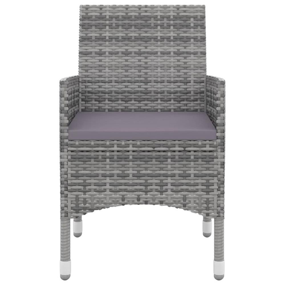 Bowery Hill Contemporary Garden Dining Set in Gray/Dark Gray/Black