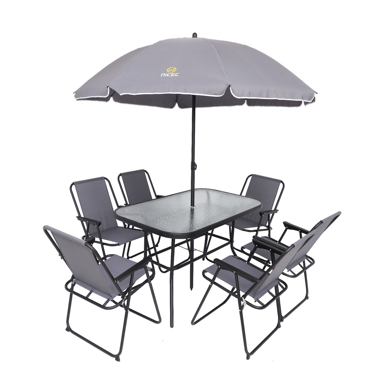 8 Piece Patio Dining Set, Garden Outdoor Furniture Table Set