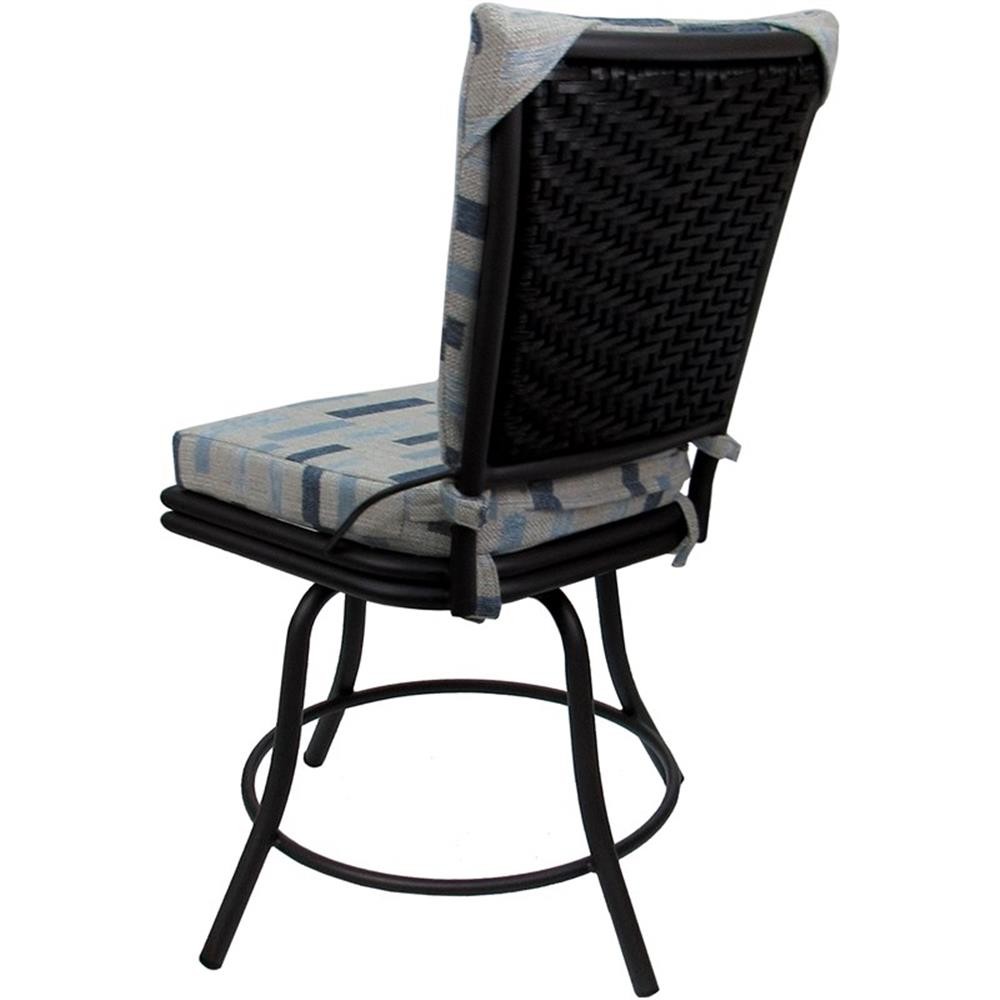 Pemberly Row Outdoor/Indoor Patio Dining Set in Blue Beige and Black
