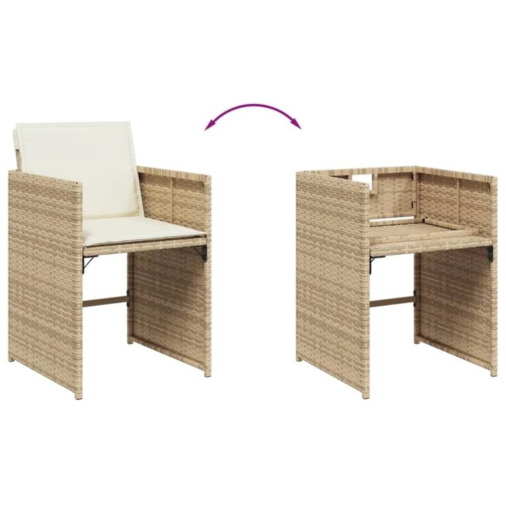 Bowery Hill 16 Piece Poly Rattan Patio Dining Set in Black/Cream White