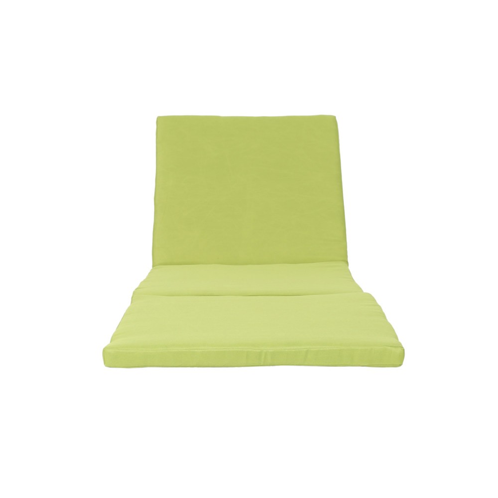 Patio Chaise Lounge Cushion Waterproof Fabric 77″L x 26″W 100% Polyester Green