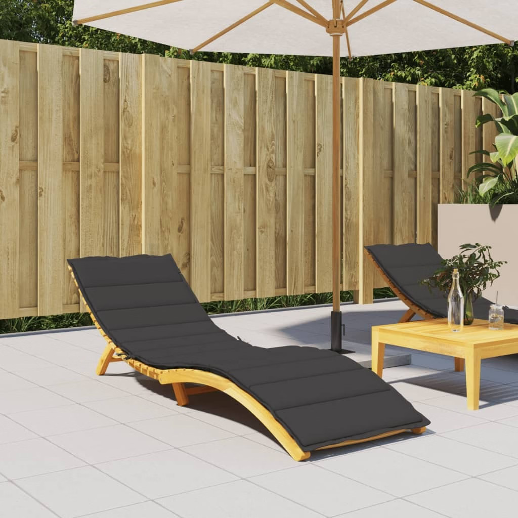 Sun Lounger Cushion Black 78.7″x27.6″x1.2″ Oxford Fabric
