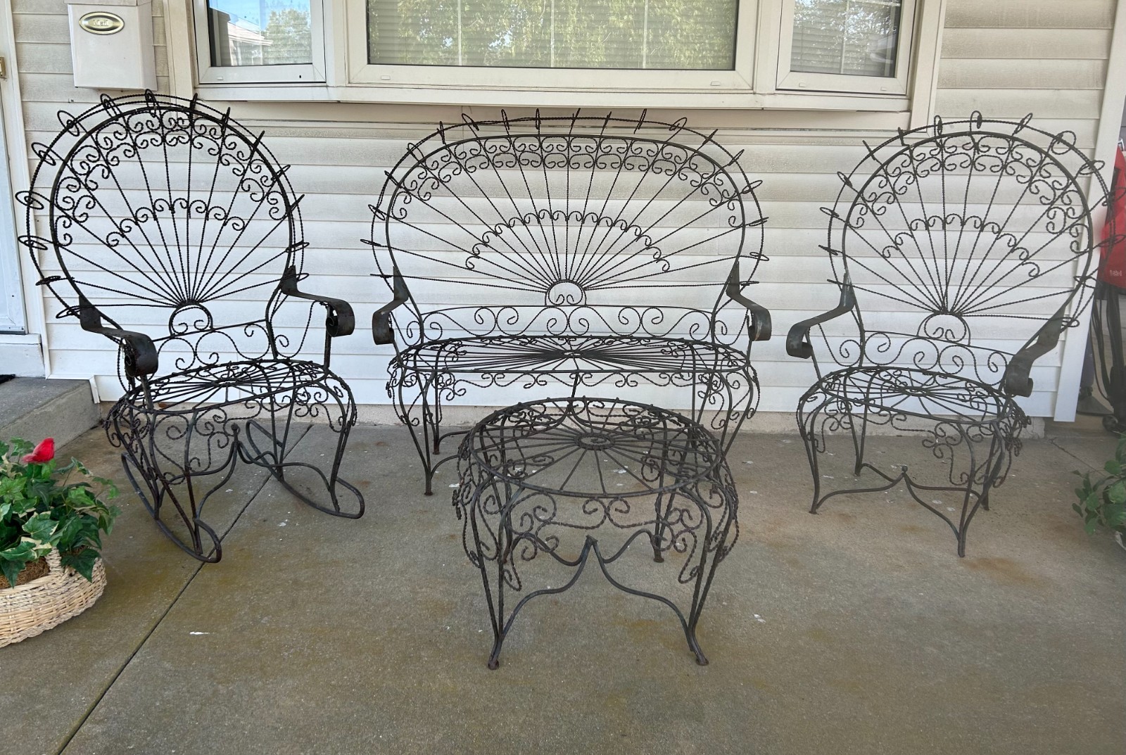 Salterini Vintage Wrought Iron Peacock Patio Set 4 Pieces – Somers Point, NJ