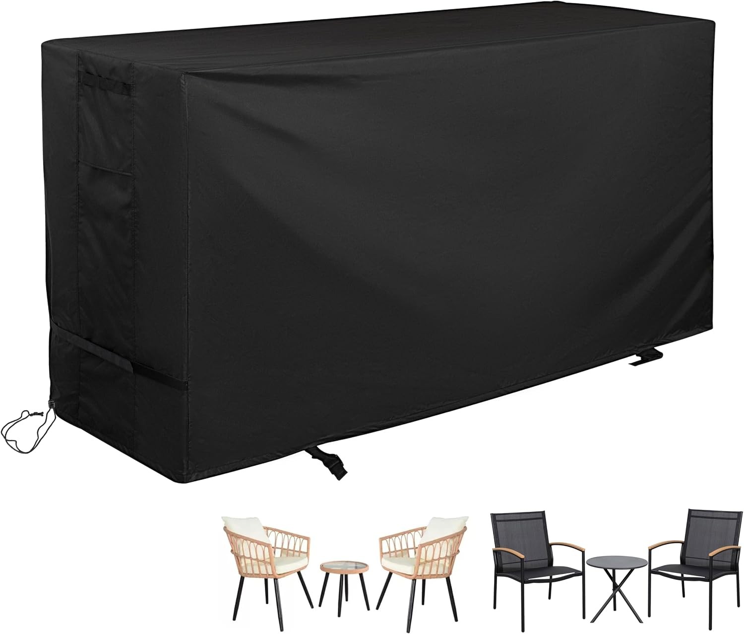 Patio High Top Dining Set Cover Outdoor Bar Height Table & Chairs Cover 7-Piece
