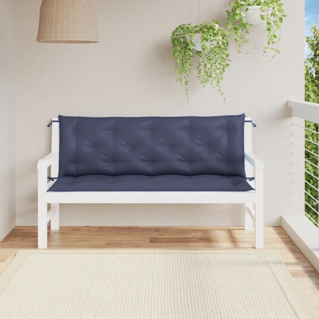Garden Bench Cushions 2pcs Navy Blue 59.1″x19.7″x2.8″ Oxford Fabric