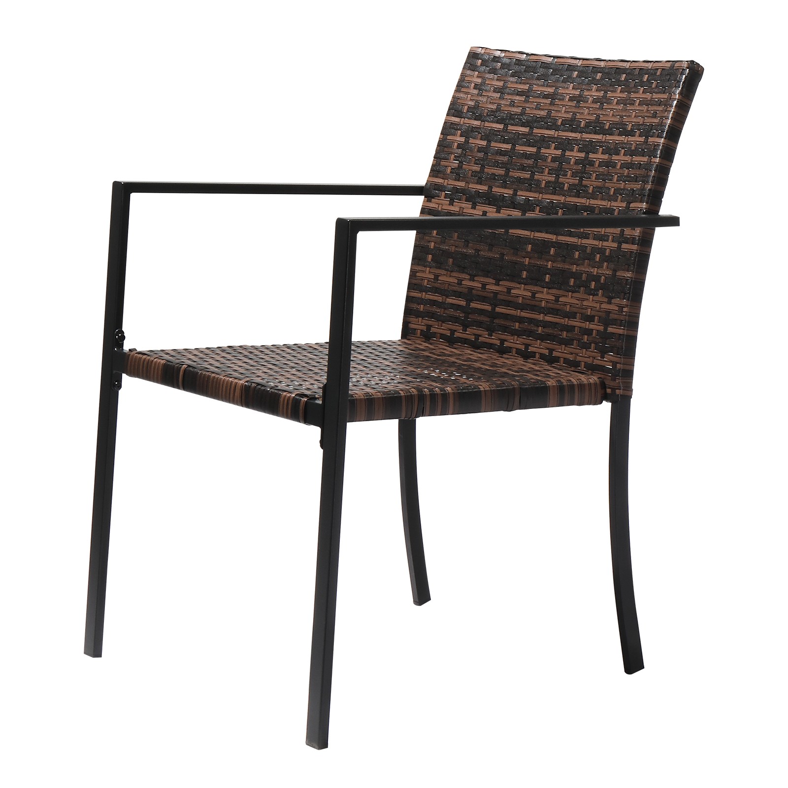 2pcs Stackable Outdoor Wicker Patio Dining Chairs, All-Weather Firepit Armchair