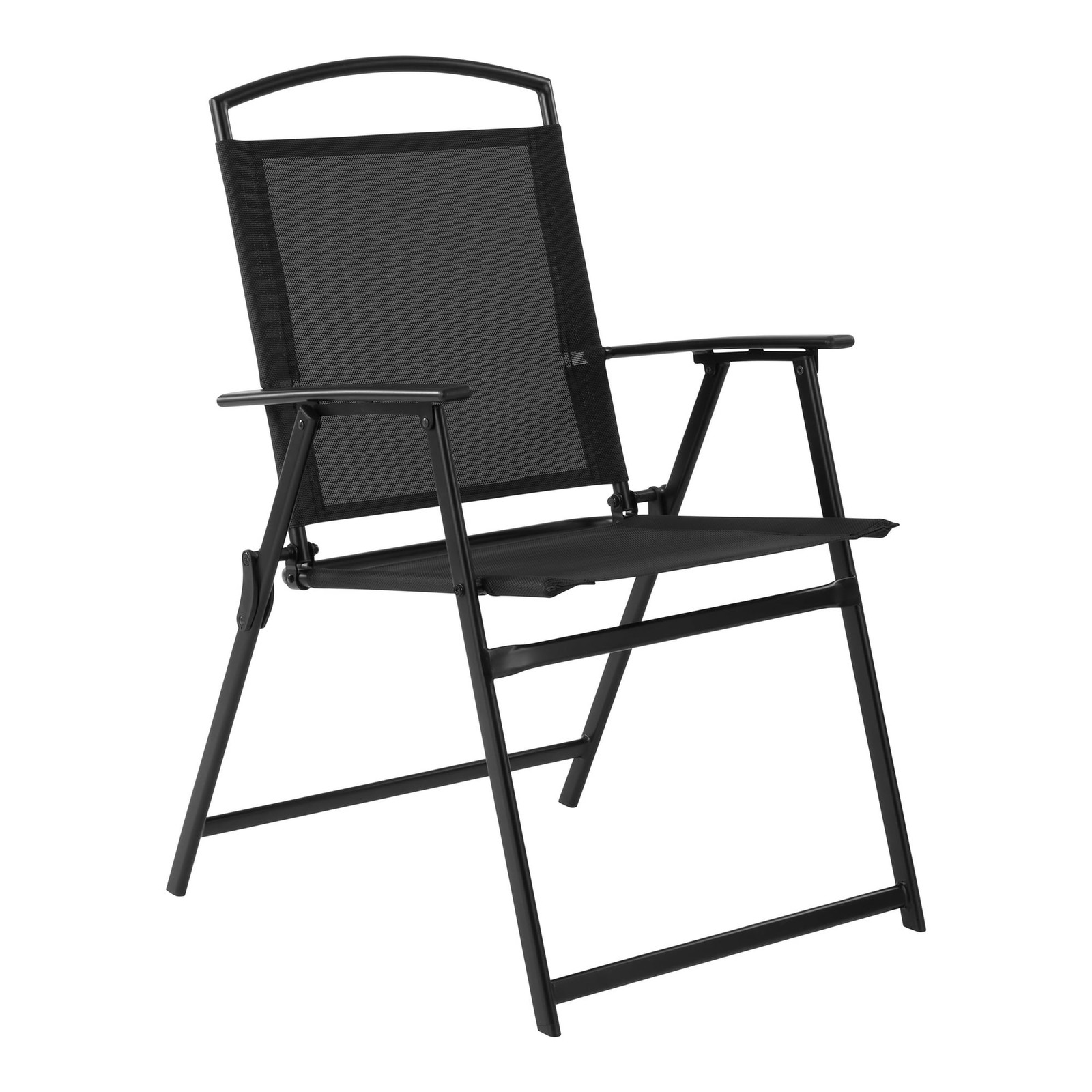 New Mainstays Albany Lane 3-Piece Bistro Set Outdoor Folding Chairs Glass Table