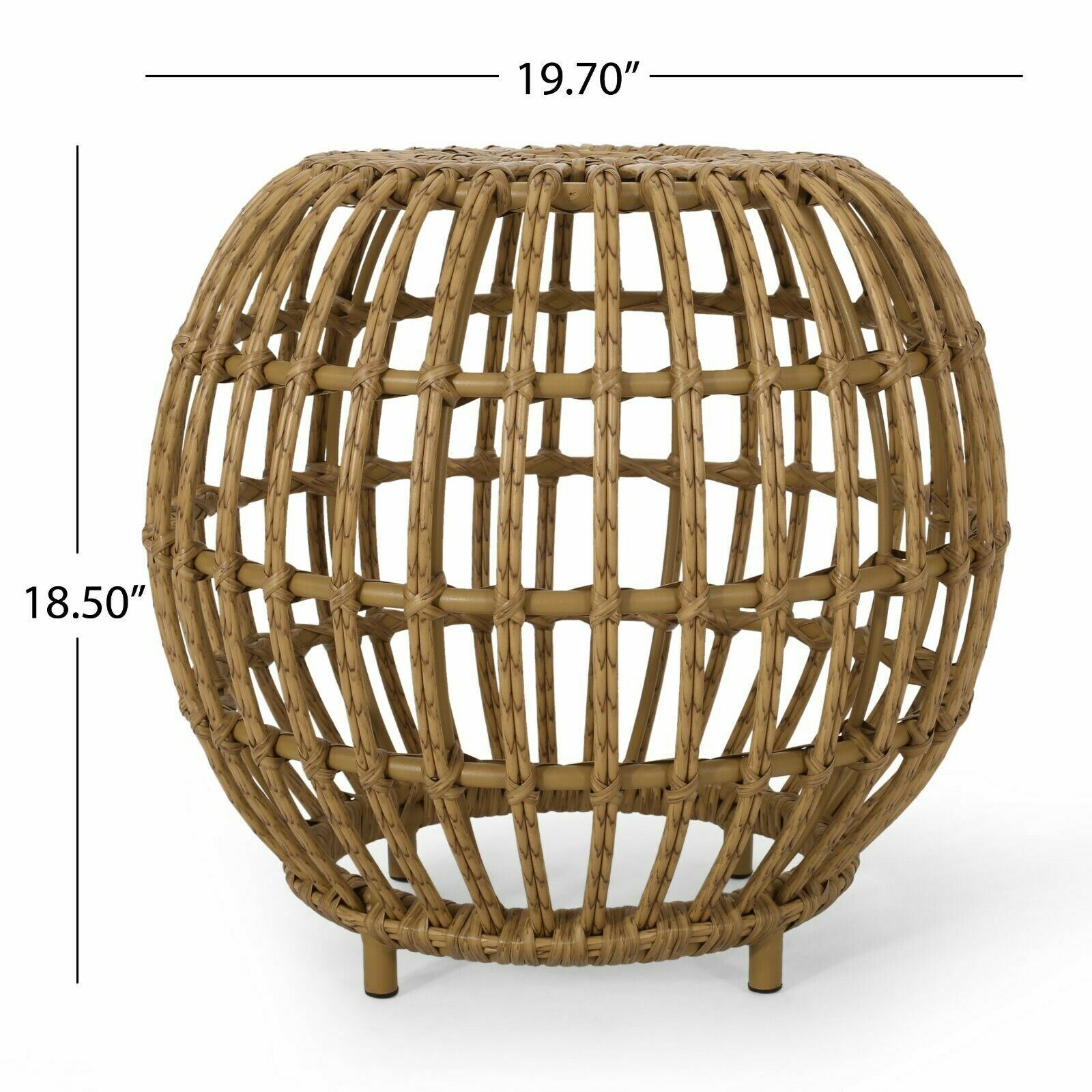 Whitetail Outdoor Boho Wicker Side Table